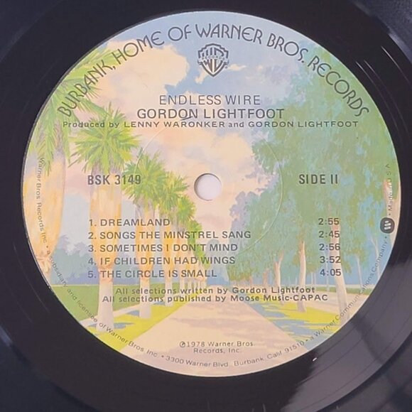 Gordon Lightfoot Endless Wire 12" LP Vinyl Album 1978 Warner Bros BSK 3149 LA - Picture 9 of 11